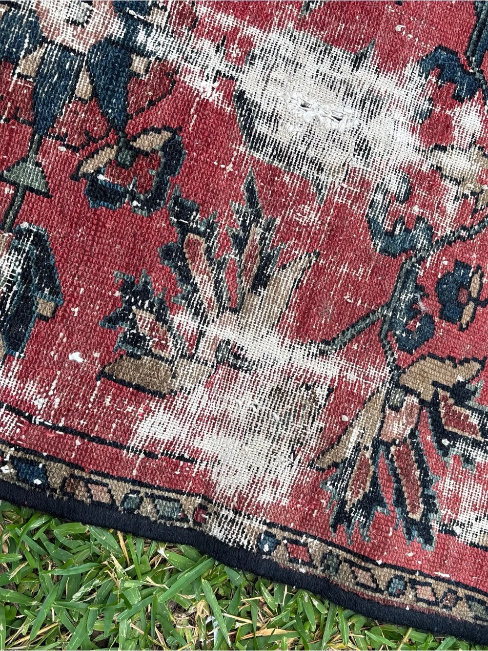 Vintage Turkish rug floor mat